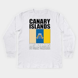 Flag of Canary Islands Kids Long Sleeve T-Shirt